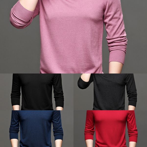 

7r3up middle-aged long-sleeved t-shirt long-sleeved lapel dad autumn middle-aged knitwear t-shirt fashion lapel dad fashion men's knitw, Blue