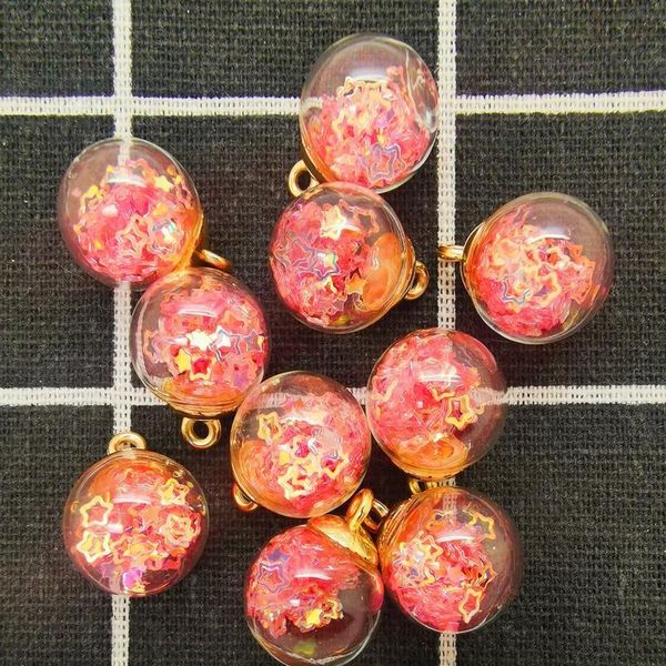 

new diy 10pcs 16mm mini glass bottles with hollow stars pentagram pendant ornaments jewelry maki jllywm, Bronze;silver