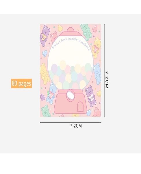 

4pcs pink world sticky notes lovely bear candy color adhesive memo pad stickers planner record note book office school f6912 jllpsk