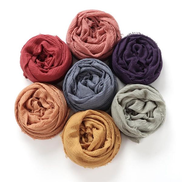 

one piece новый дизайн высокого качества женщины solid plain хиджаб шарф шали палантины глава бленды хлопка мусульманская изношенные шали, Blue;gray