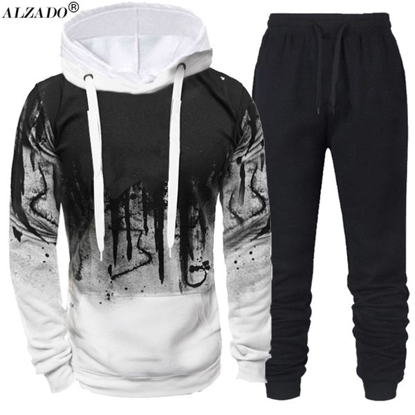 

2-piece men's, large hoodie, sweatshirt and sweat, casual long sv, autumn season, Gray
