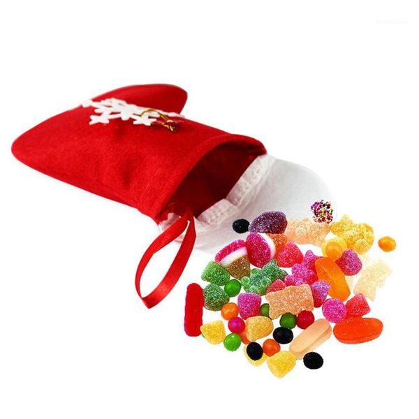 

christmas decorations white snowflake candy socks home party xmas/ year gifts bag1