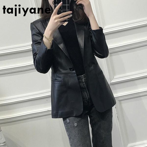 

tajiyane real genuine leather jacket women clothes coats and jackets women sheepskin coat female ladies clothing cn176p09 wpy557, Black