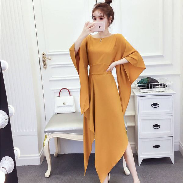 

of women dress short solid o-neck irregular casual dressed in new arrival party b3vi, Black;gray
