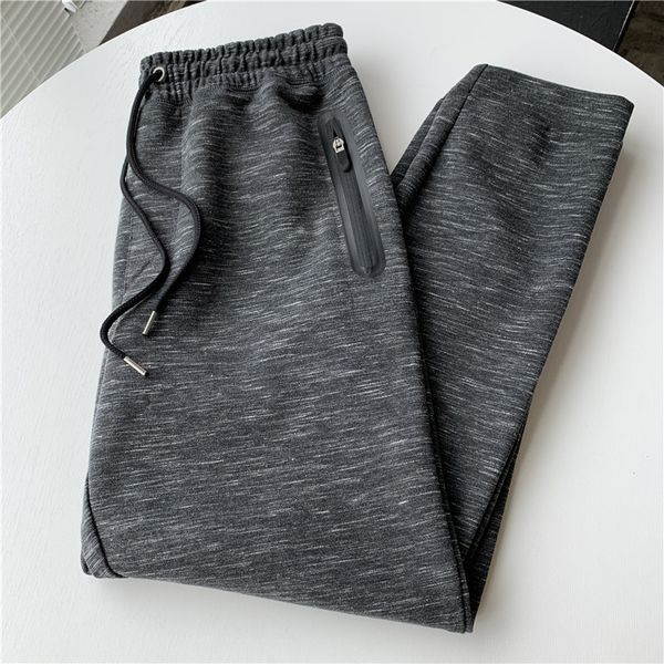 

drawstring elastic waist pressure glue zipper soft floral yarn composite fabric early autumn casual fashion sports pants