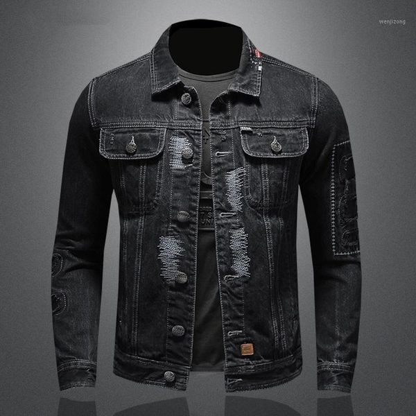 

2020 new arrival casual denim jackets men,men's casual jackets,plus-size m-5xl1, Black;brown