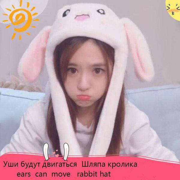 

beanie/skull caps moving hat ear move funny white animal winter hats for women girls kids, Blue;gray