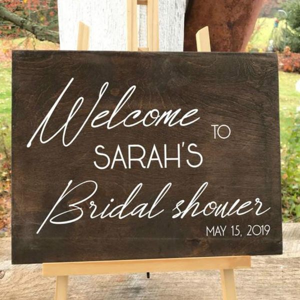 

party decoration welcome to bridal shower wooden sign,personalized sign,rustic wedding decor,custom sign,welcome our