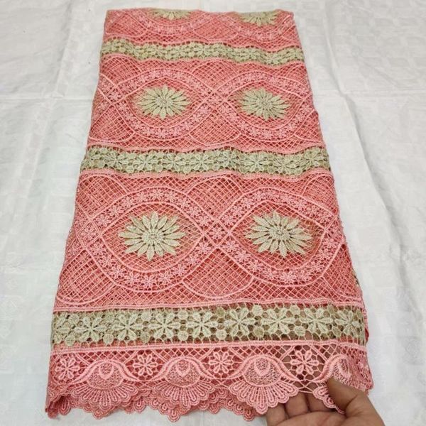 

2020 selling french african guipure mesh laces fabric with stones embroidery laces for wedding dresses ly66-288, Pink;blue