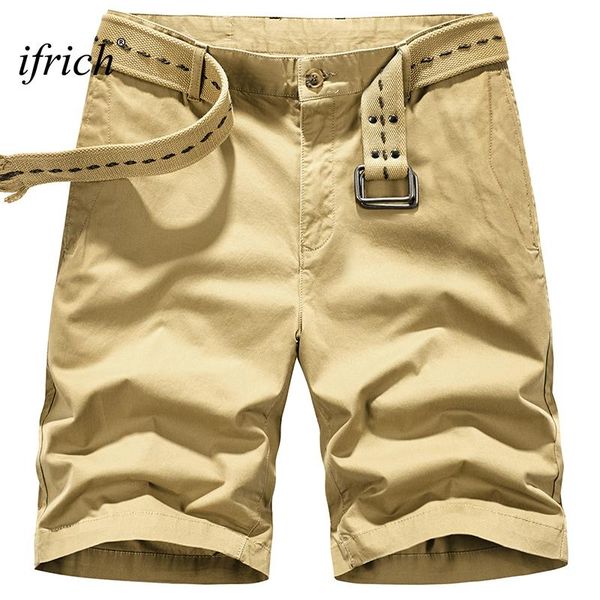 

men's shorts 2021 summer ifrich cotton men fashion mens casual short pants breathable streetwear bermudas masculina without belt 4xl, White;black