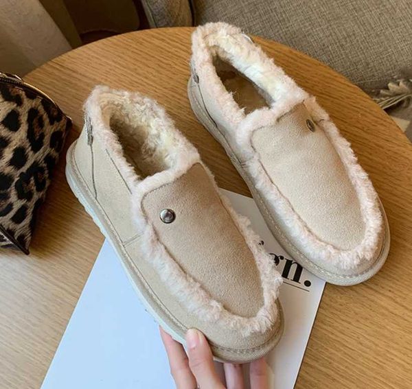 

breathable women flats winter warm winter short boots new fashion boots snow women shoes fur plush shoes, Black