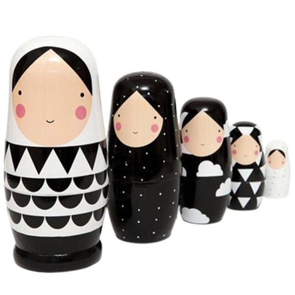 

christmas decorations wooden russia dolls 5 layers cute doll winter decoration magic children toy birthday gift