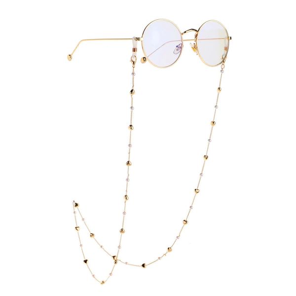 

2020 gold color heart eyeglasses chain chic fashion simple pearl glasses cord eyeglasses chain sunglasses necklace accessories h jllndu