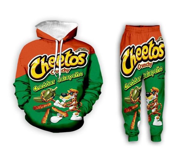 

new men/womens cheetos puffs 3d print casual fashion hoodies/sweatpants hip hop tracksuits z42, Gray