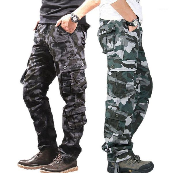 

outdoor pants mens carmouflage cargo army multi-pocket sport causal trousers men's tactical cyf2681, Black;green