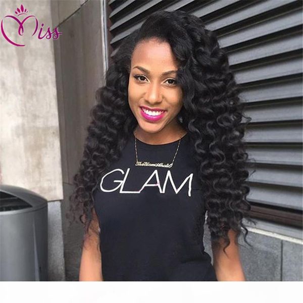 

charming deep wave glueless full lace wigs for black women 180 density lace frontal wigs with baby hair, Black;brown