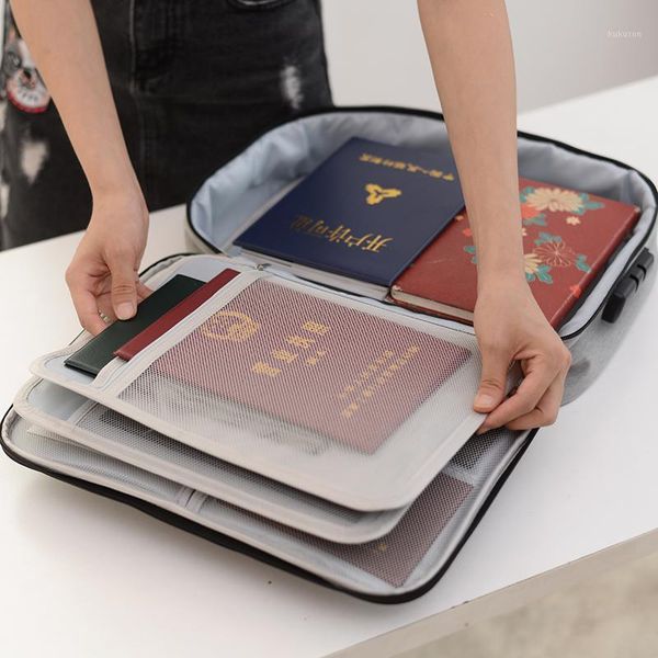 

travel wallet passport holder large capacity document ticket bag important business briefcase waterproof bag accessories item1