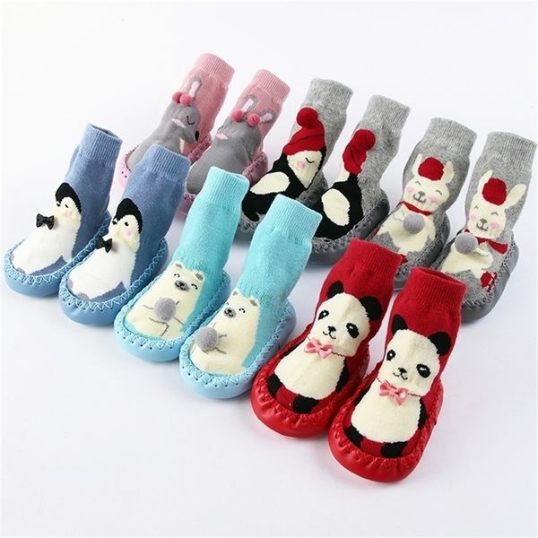 

baby walking winter thickening floor cartoon children boys girls anti-skid warm socks cotton gz216 y201009, Pink;yellow