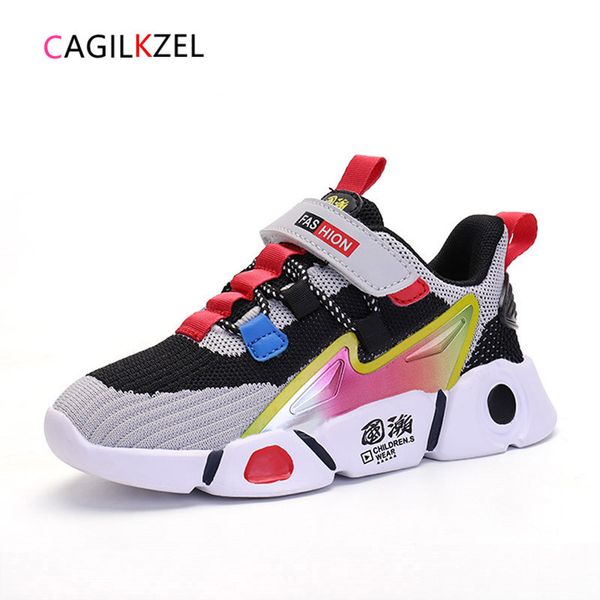 

cagilkzel new autumn kids breathable sports for boys sneakers girls running children shoes chaussure enfant, Black