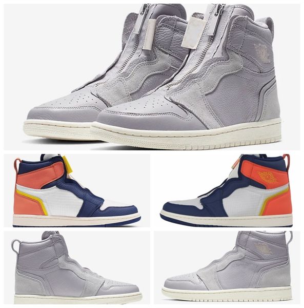 

1s high zip aq3742-100 jumpman men sports running shoe blue curacao grey white mens sneakers women running shoes, White;red