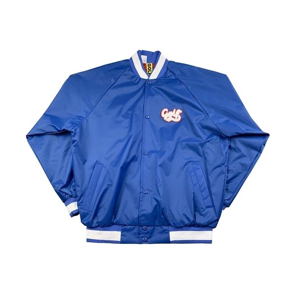 

new luxury men embroidery golf le fleur tyler the creator blue script varsity baseball coats & jackets abstract coat motor #n354 201116, Black;brown