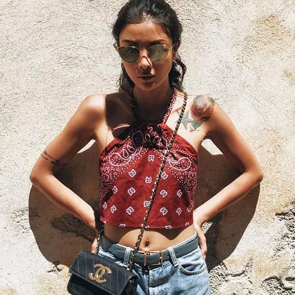 

halter shirts women fashion 2021 summer vest sleeveless print casual tank short tank shirt hot, White