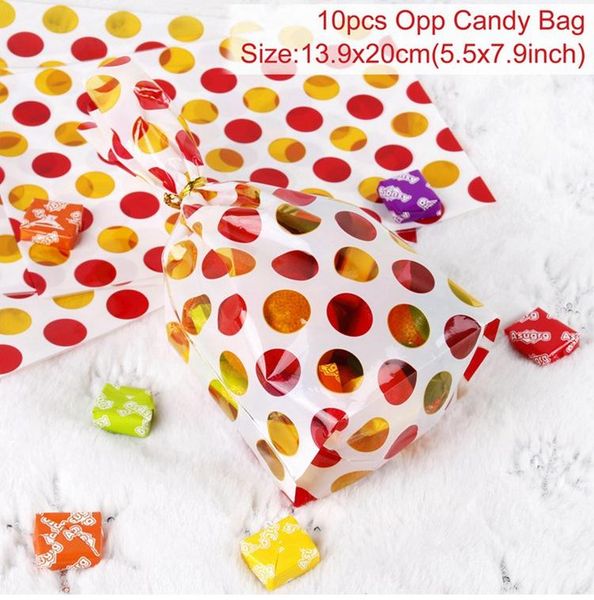 

christmas paper bag transparent cellophane polka dot candy cookie gift bag wedding birthday party opp adhesive pouch candy box wmttll