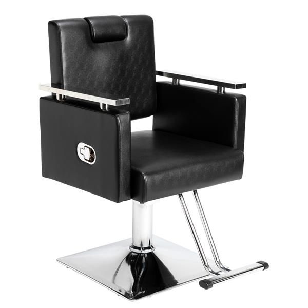 

reclining barber chair square base hairdressing chair black ship from us drop shipping