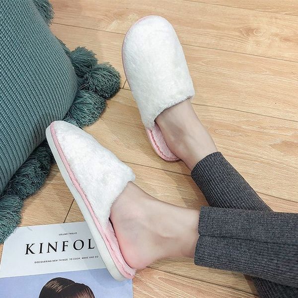 

slippers soft bedroom home fluffy comfortable women shoes winter warm short plush casual ladies girls floor slippers 2020 female y1123, Black