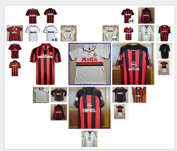 

09 11 12 retro milan soccer jersey kaka ronaldo gilardino inzaghi retro camiseta 2006 2007 long sleeve milan soccer jersey classic vintage, Black;yellow