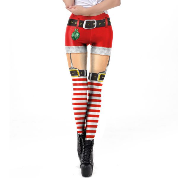 

2020 new arrivial christmas leggings women fashion 3d digital printing leggings sell daily costume christmas party, Black