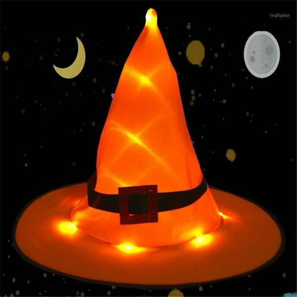 

christmas decorations witch hats masquerade ribbon wizard hat kids cosplay costume accessories halloween party fancy dress decor w0809