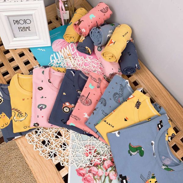 

boys' set new children's underwear autumn trousers leisure leica cotton baby girls' home cloth pajamas mpfz, Blue;red