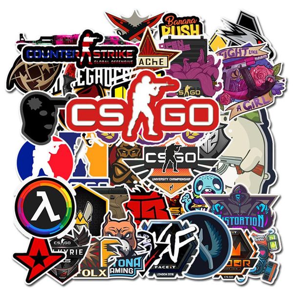 

50 pcs game cs go counter strike stickers diy bike travel luggage phone guitar lapwaterproof pvc classic toy sticker decals bbyqkf