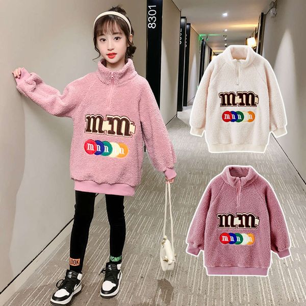 

winter girls' windproof wool sweater autumn new 2020 korean fashion wear children's air net red pullover, Black