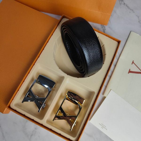 

luxury designer belt letter big buckle fashion genuine leather women belts men classic casual waistband with two buckles gift box l001, Black;brown