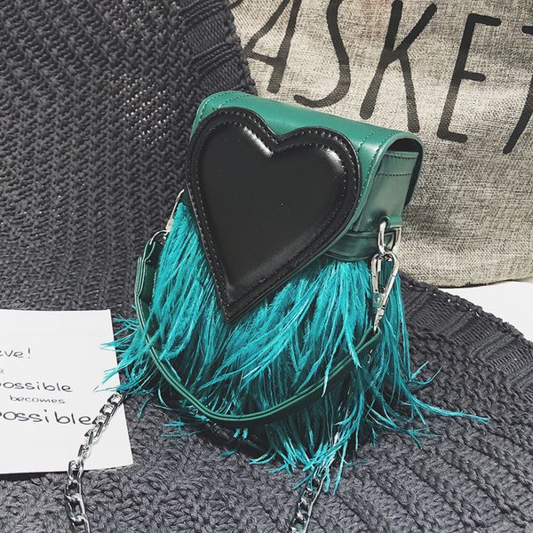 

designer heart feather crossbody bags chain women handbags luxury ladies shoulder bag fashion patchwork messenger small purses c1016
