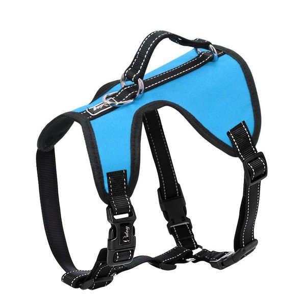 

no pull large big dog harness vest nylon adjustable reflective pet walking training harness with handle for medium l sqcier