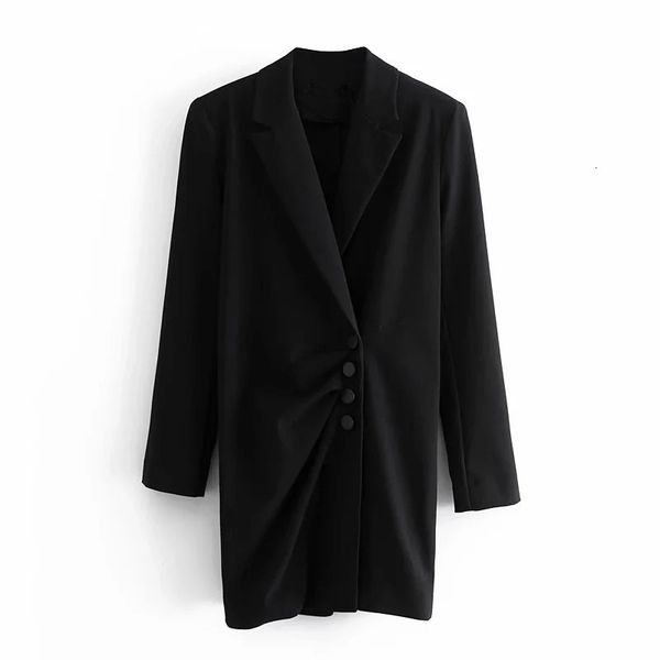 

new black blazer women 2021 winter wrap long sleeve mini dress woman vintage button office ladies elegant dresses g8rb, Black;gray