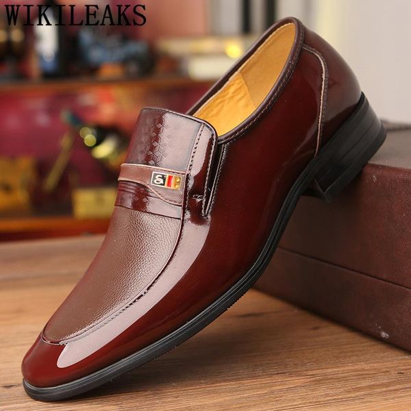 

loafers men dress shoes office shoes men designer brown dress classic zapatos de hombre de vestir formal, Black