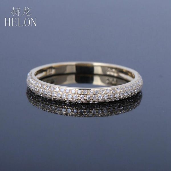 

helon diamonds engagement ring solid 10k yellow gold pave genuine natural diamonds wedding anniversary women fine jewelry ring, Golden;silver