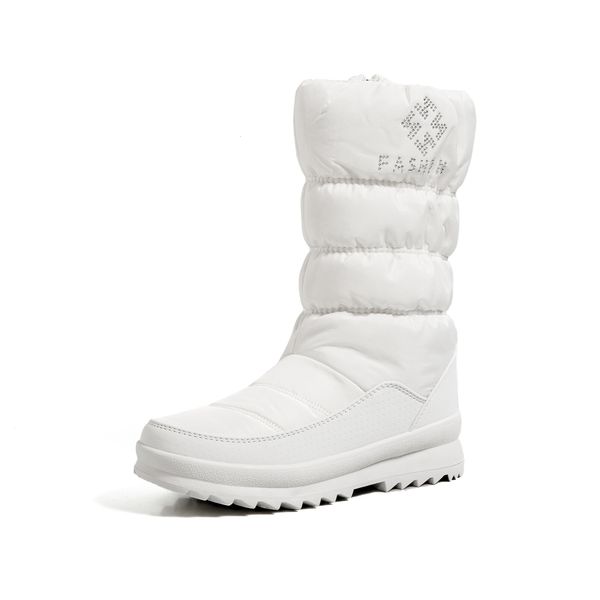 

russian dwaterproof 2021 water down cloth warm winter women's up zip snow boots imitation lamb's hair 1 b593, Black