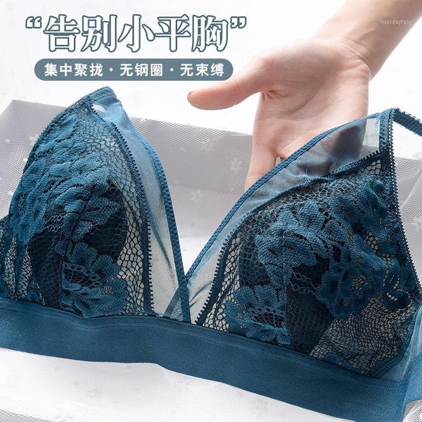 

bras triangle cup lace for women push up bralette plus size abc 34 36 38 thin brassiere wireless bh1, Red;black