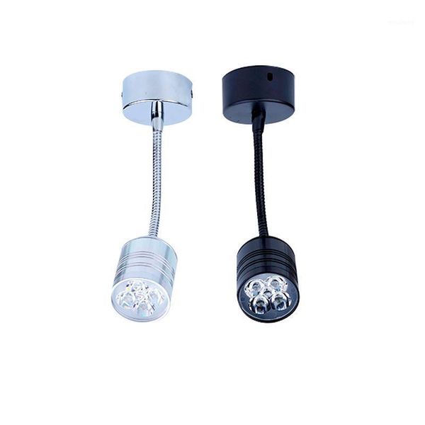 

wall lamp 3w 5w led hose lamps ac90-260v silver white black bedroom bedside reading light direction adjustable indoor lighting1