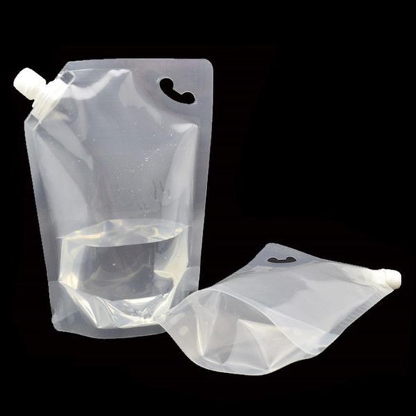 

wholesale 3 design plastic pure foil spout pouch doypack stand up beverage jelly wine packing packaging bag white silver clear h jlluog