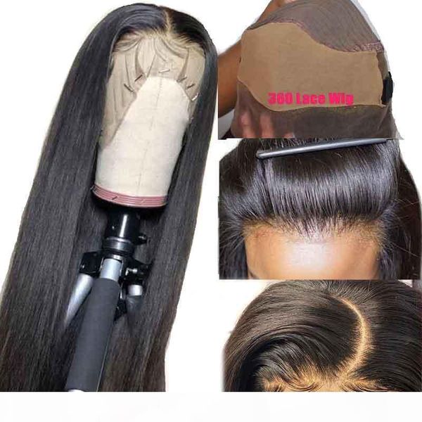 

bleached knots transparent 360 lace frontal wig preplucked fake scalp lace wigs invisible hd front human hair wigs remy, Black;brown