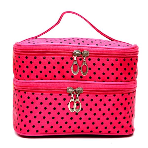 

new makeup organizer bags women cosmetic bags travel wash bag toiletry big capacity tote drop shipping polyester round dot
