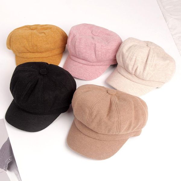 

восьмиугольная cap вельвет берет женский simple pure color hat gorros mujer casquette femme casquette сомбреро czapka, Blue;gray