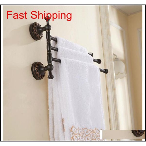 

wholesale and retail luxury oil rubbed bronze wall mounted towel rack holder 3 swivel bars flower carved soli qylfdg homes2011