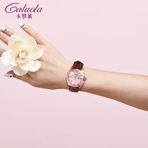 

caluola automatic mechanical watch womens watch fashion belt wrist watch trend diamond womens waterproof rose gold, Slivery;brown